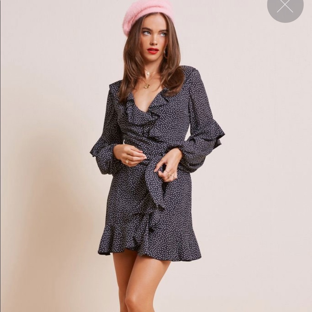 Finders Solar Dress in Black Polka Dot
